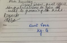 appreciation note kg g appreciation note