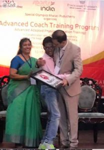 Dr Kartikay Saini motivating Athletes during Special Olympics Event Puducherry