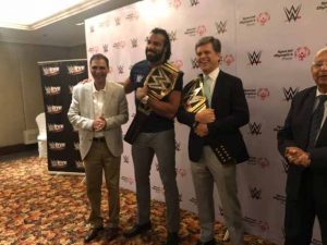 Dr Kartikay Saini with Mr. Tim Shriver and WWE team