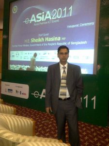 Kartikay Saini during conference eAsia 2011 Bangladesh