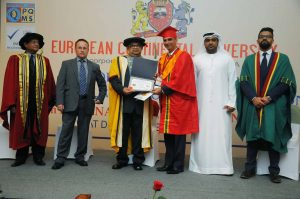 Kartikay saini taking awards from European continental university