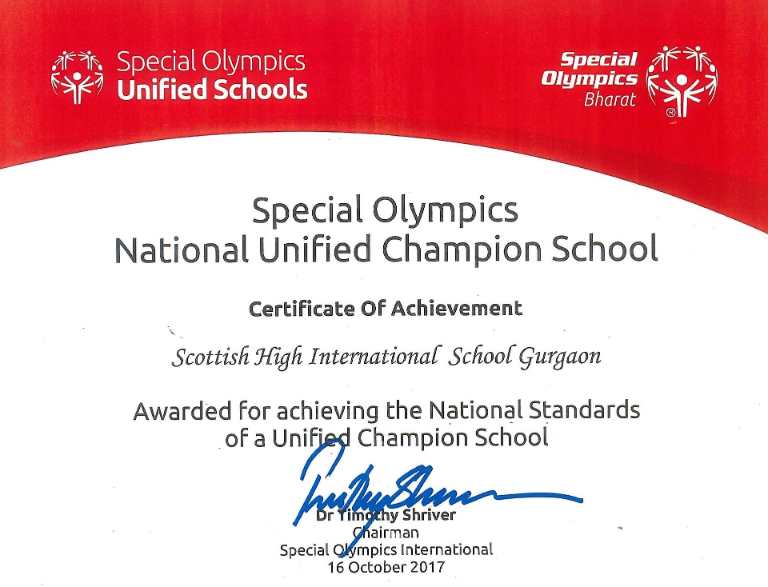 National Unified Champion Schoool award 2017- Kartikay saini