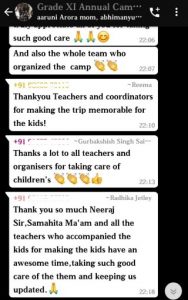 Parent feedback on Annual Camp for grade XI (1)