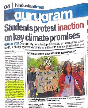 Media Coverage by Hindustan Times - Students protest inaction on key climate promises