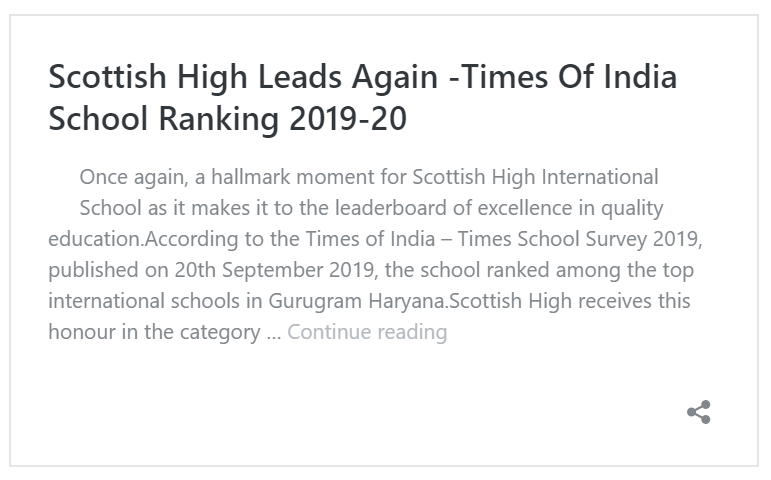 times of india school ranking 2019-20 gurgaon School