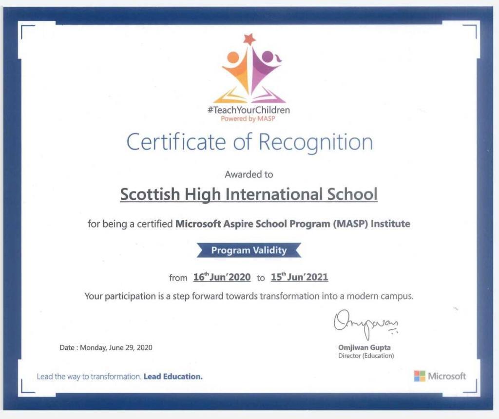 Scottish High awarded Microsoft Aspire School Program