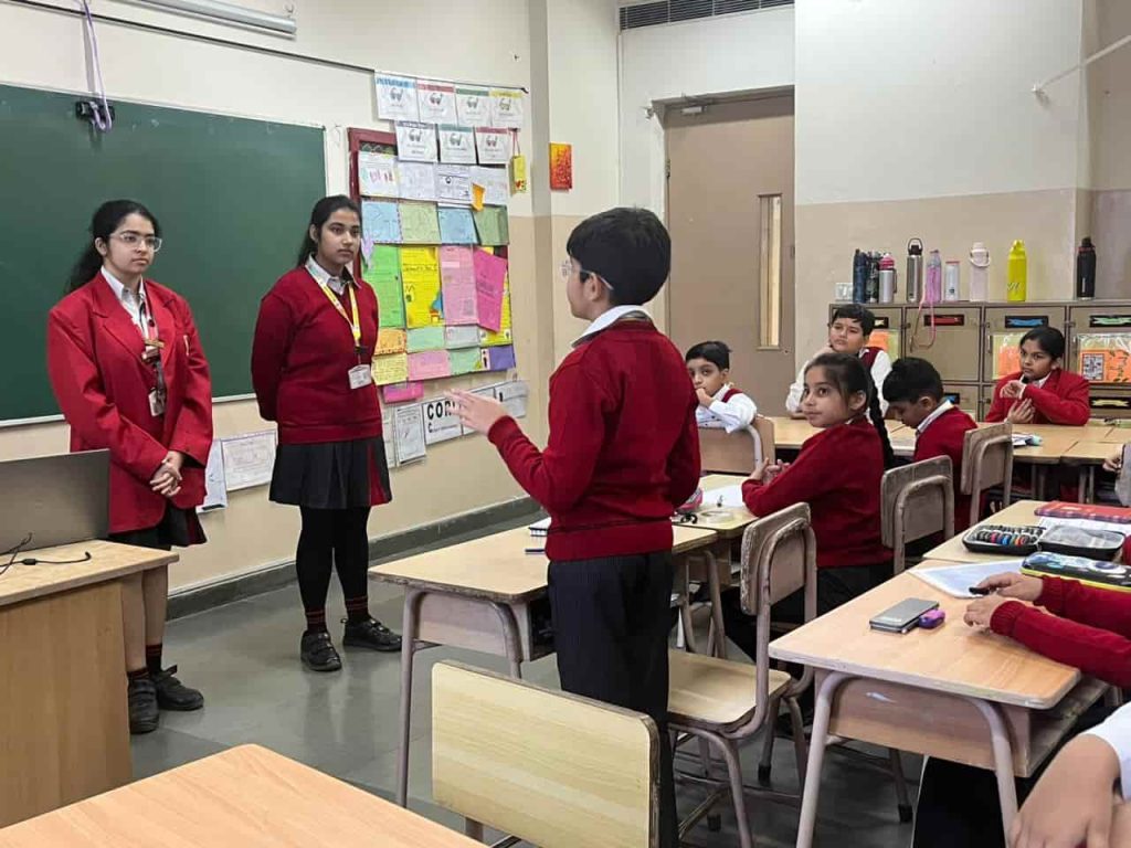 students at leadership talk